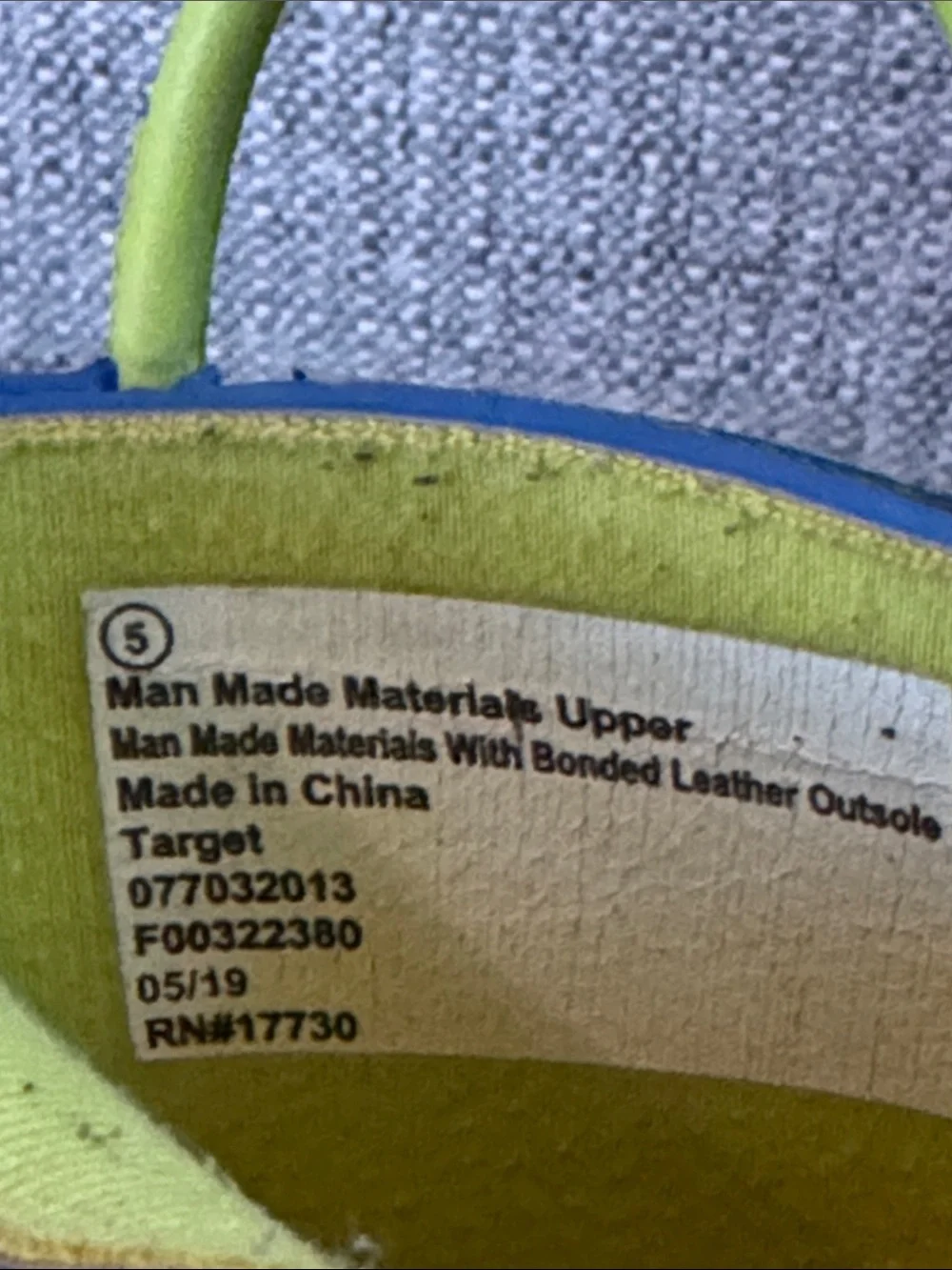 Cat and Jack Toddler Boys Blue Dinosaur Rain Boots with Lime Pull Loops Size 5